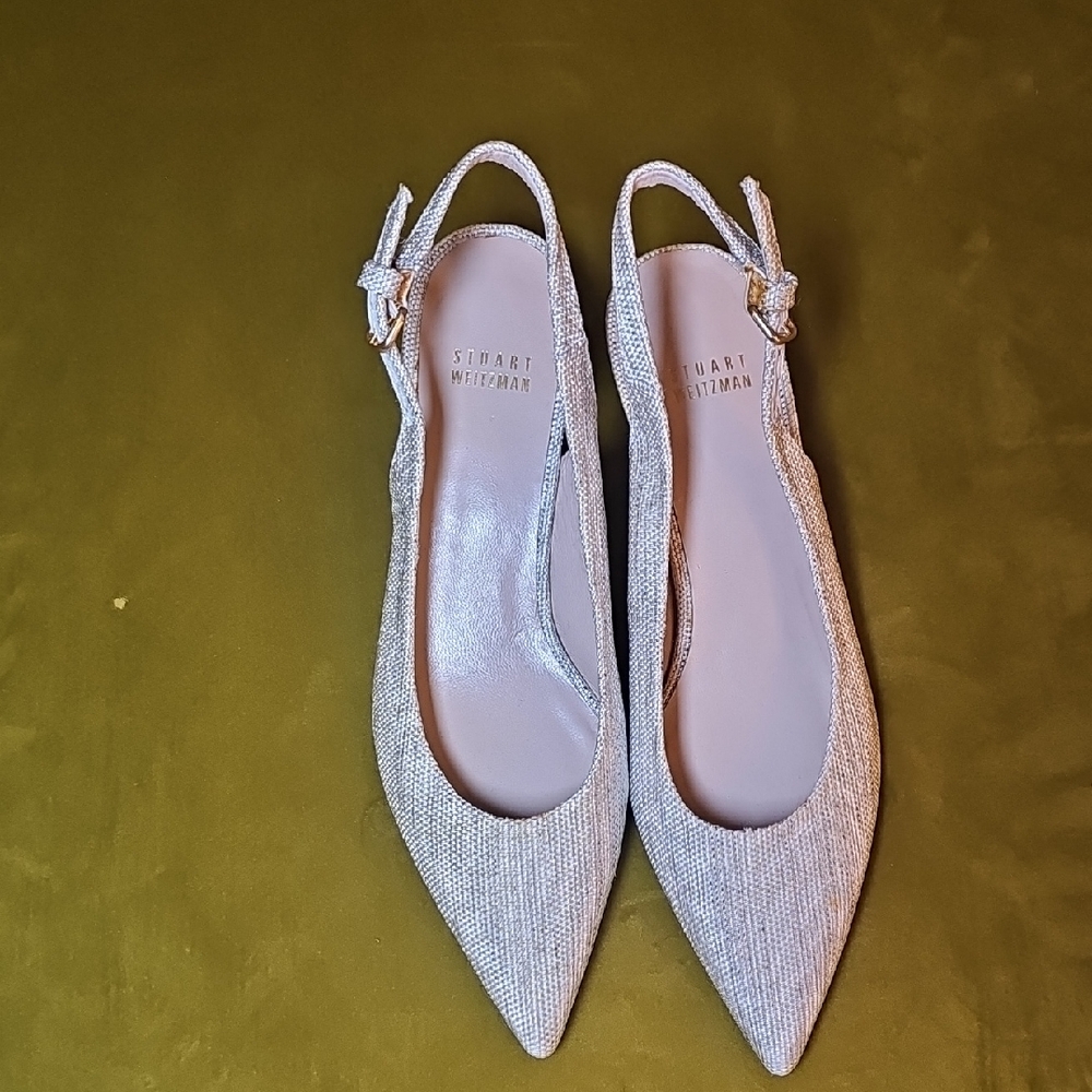 Never Worn Stuart Weitzman Women's Glittering Silver Heels